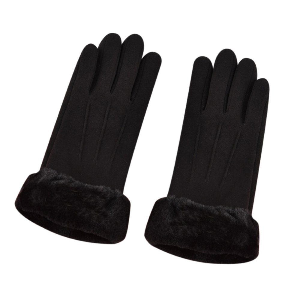 Wildleder Frauen Winter Erwärmung Handschuhe Frauen Blusmart Fahrradhandschuhe Schwarz Hand Handschuhe