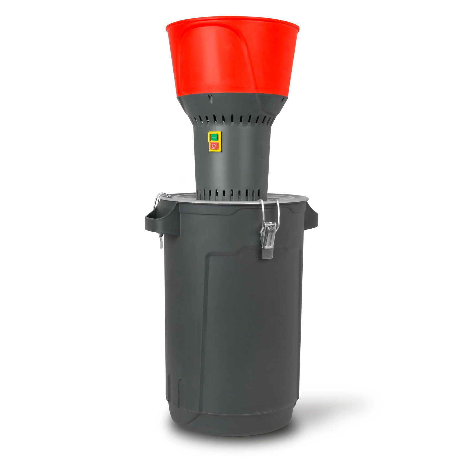 EBERTH Getreidemühle Elektrische Getreidemühle mit 60L Eimer, 1300 Watt Elektromotor Netzkabel, 13L Einfülltrichter, 400 kg/h, Schrotmühle mit Edelstahlklinge