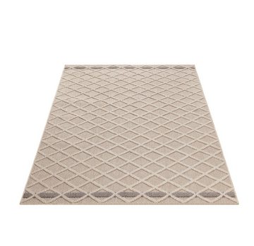 Outdoorteppich Rauten Design, Carpetsale24, Läufer, Höhe: 8 mm, In& Outdoor Teppich Beige Rauten Design für Küchen Balkon Terrasse