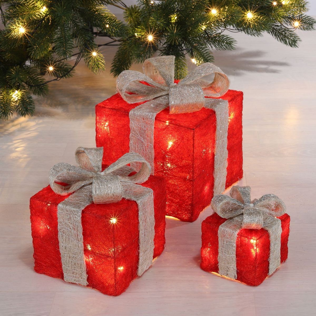 bonsport LED Dekoobjekt LED Beleuchtete Geschenkboxen 3er-Set günstig online kaufen