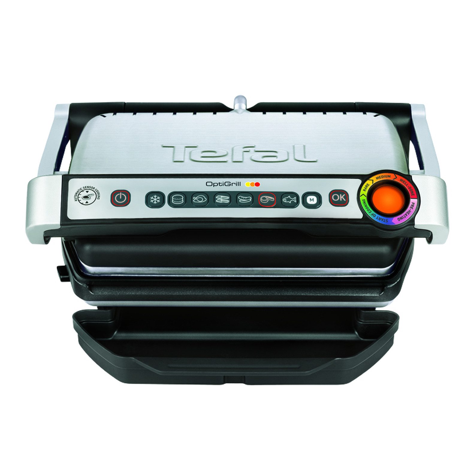 Tefal Kontaktgrill OptiGrill, 6 automatische Programme, ein manuelles Programm, 2000 W, spülmaschinengeeignete Platten und SaftauffangbehälterGC705D