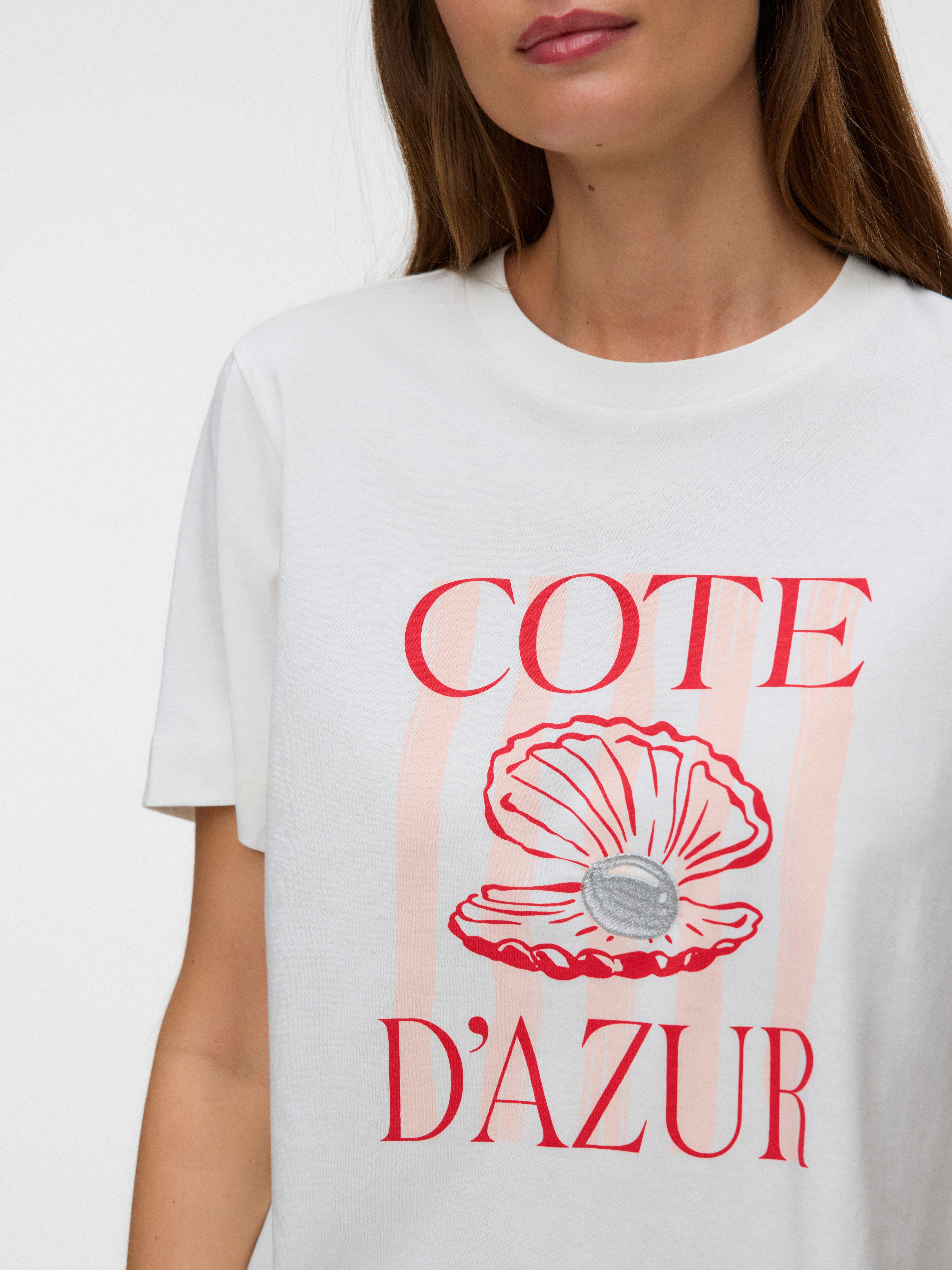 Vero Moda T-Shirt VMGINA METTE SS TOP BOX JRS Baumwolle
