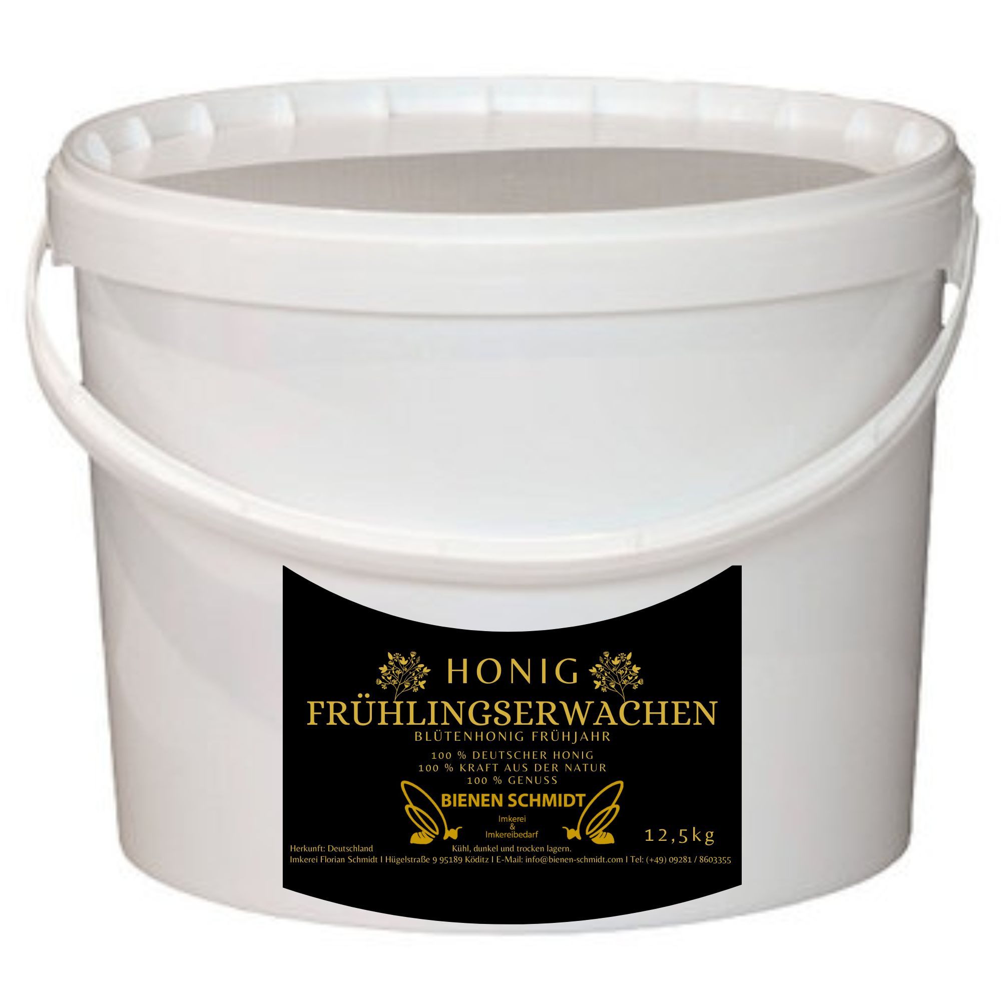 BIENEN SCHMIDT Honig "FRÜHLINGSERWACHEN" 500 g im Glas, 1 x (Vorrats Eimer), Frühjahrshonig aus Oberfranken, rein und natürlich, deutscher Honig