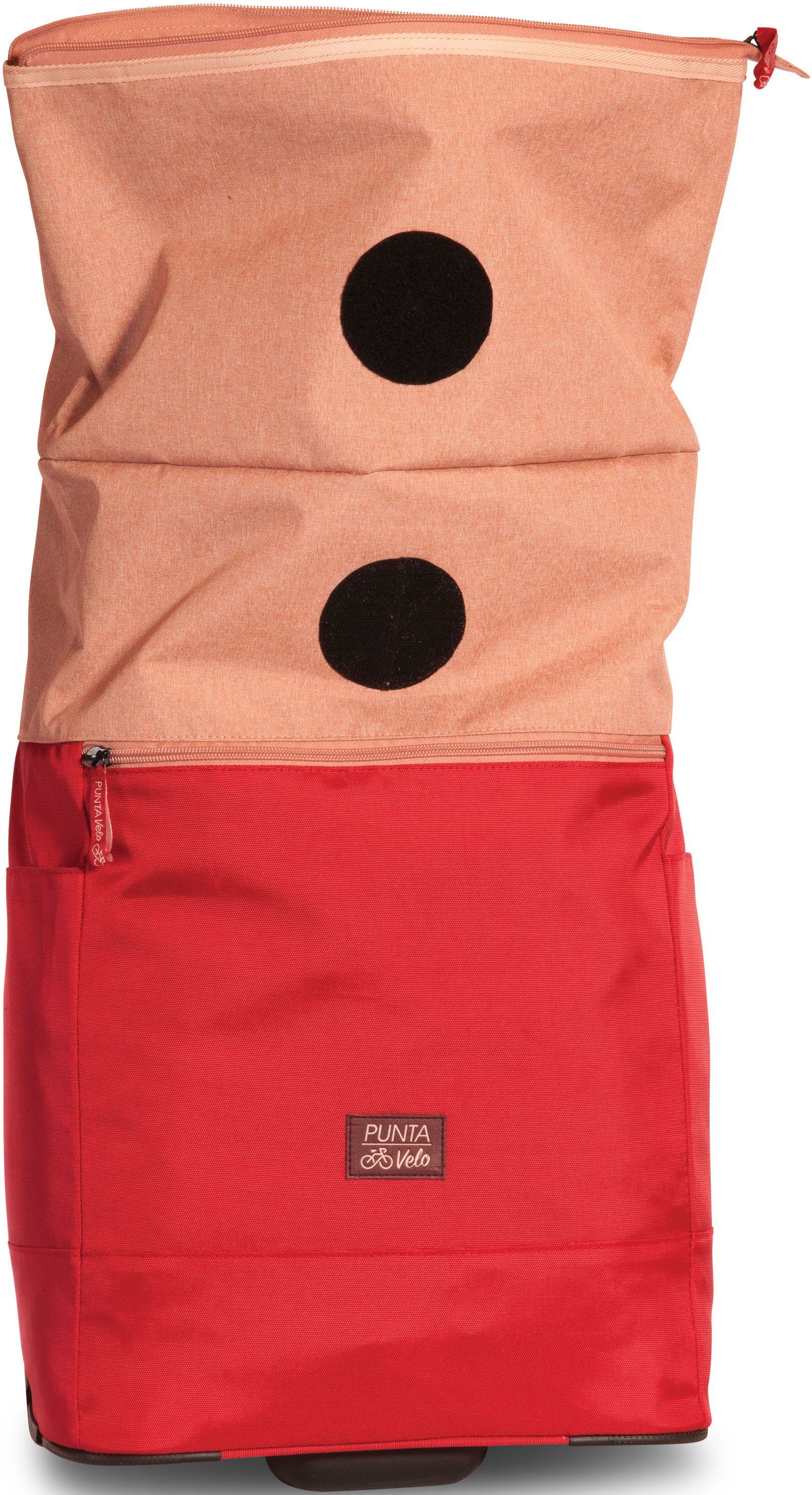 Velo, Fahrradgepäckträger mit für Punta 35 Hakensystem l, fabrizio® Einkaufstrolley rosa-feuerrot