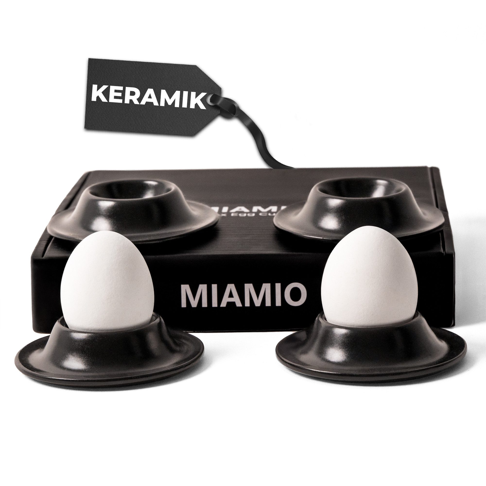 MiaMio Eierbecher MIAMIO Eierbecher 4er Set Schwarz