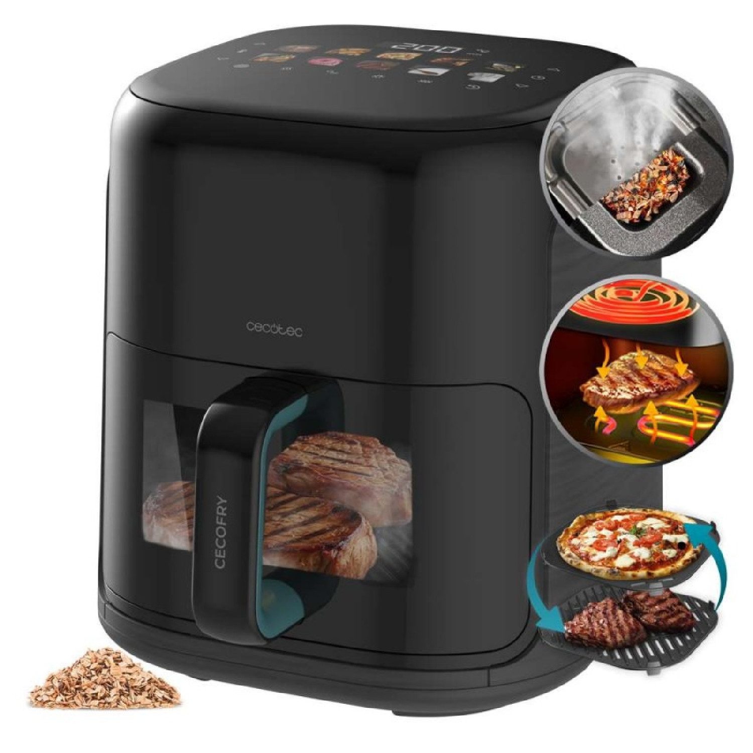 Cecotec Heißluftfritteuse, 1900 W, Cecofry&Smokin'Prime 4000