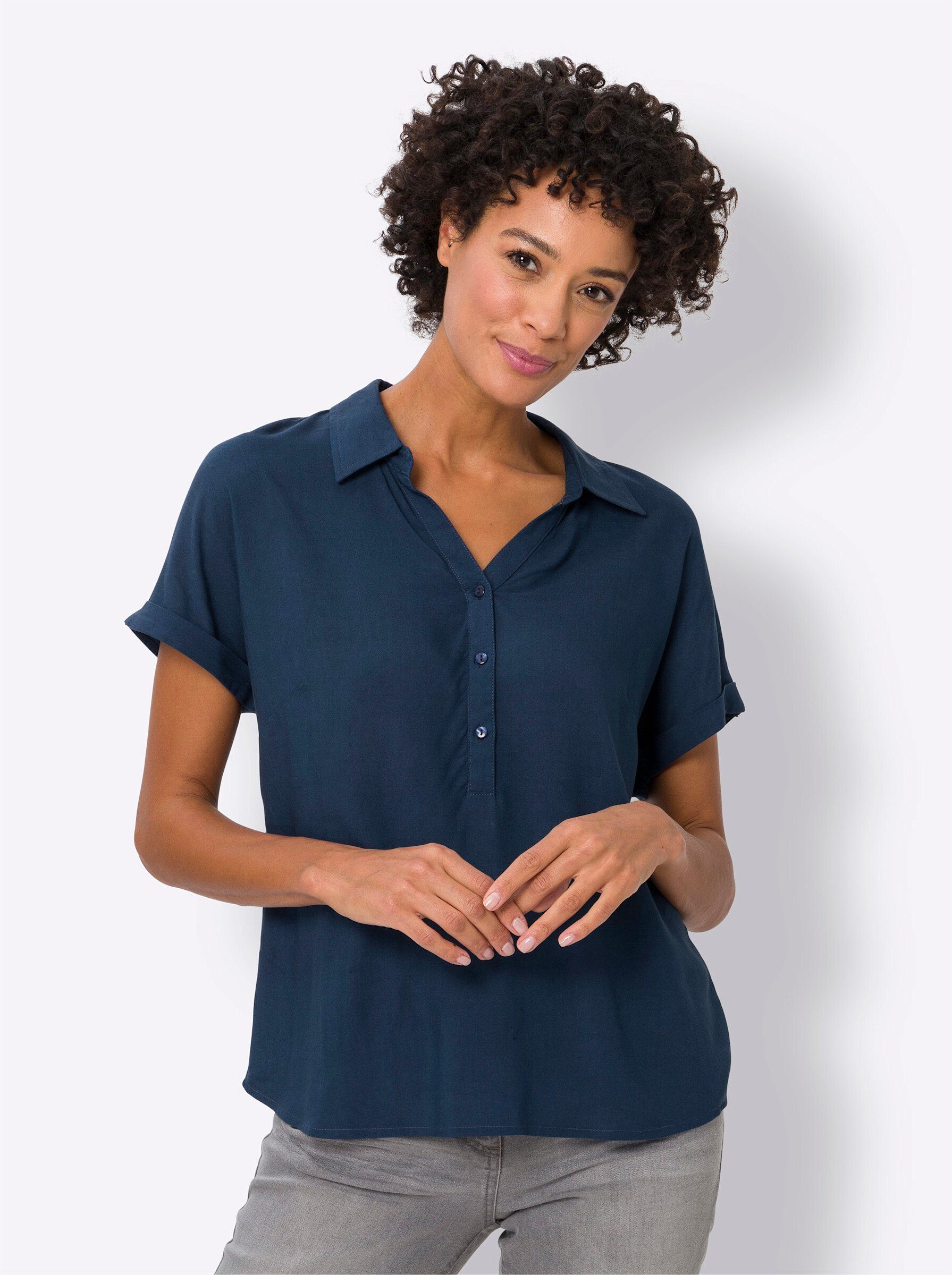 Klassische Bluse Kurzarmbluse