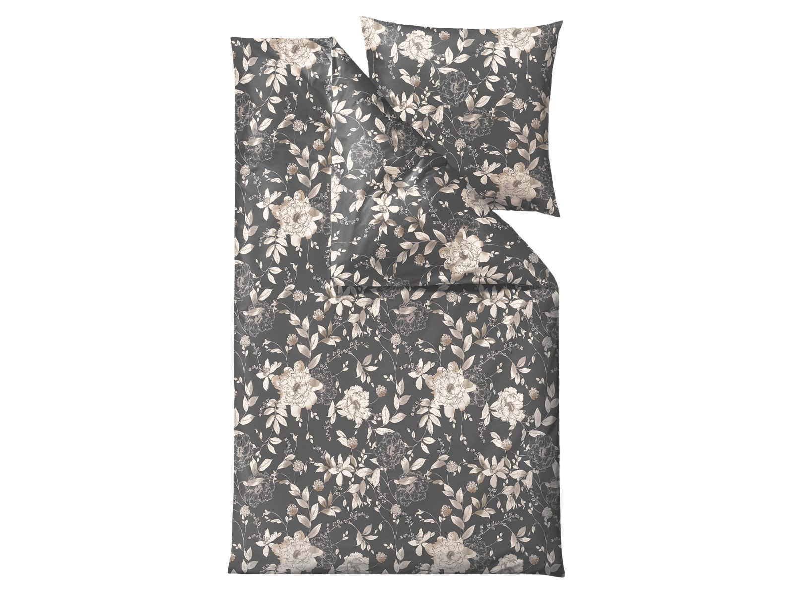 Södahl Bettwäsche Garden Bloom II, Bio-Baumwolle Satin, 2 teilig, 135x200cm, skandinavischer Blumenlook, Bio-Baumwolle Satin