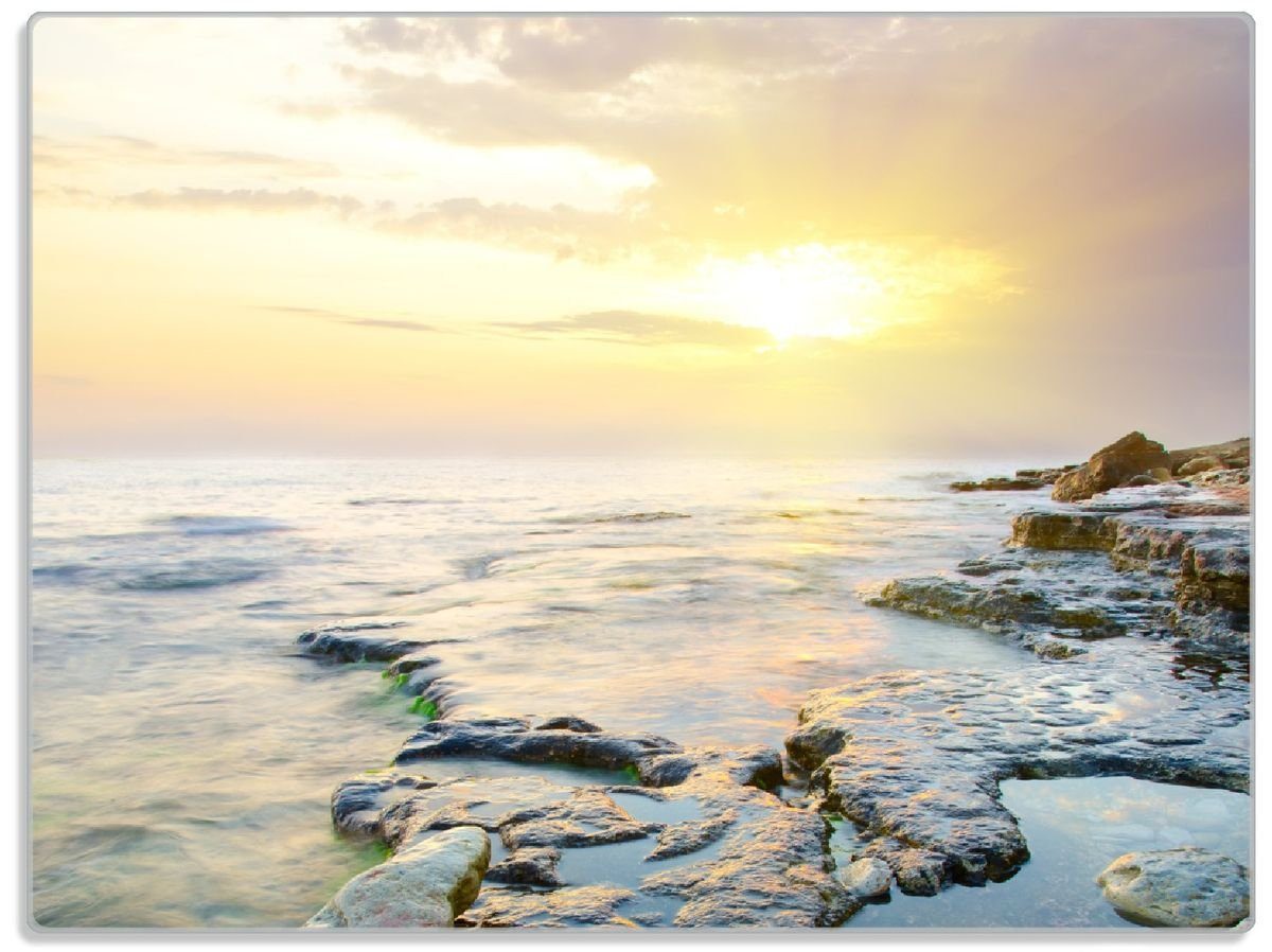 Gummifüße Wallario Meer, dem Sonnenuntergang ESG-Sicherheitsglas, 30x40cm 4mm, 1-St), (inkl. über Schneidebrett rutschfester