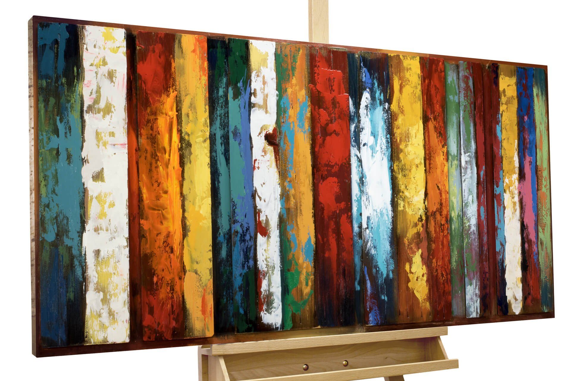 KUNSTLOFT Metallbild Dritte Dimension 120x60 cm, handgefertiges Wandrelief 3D