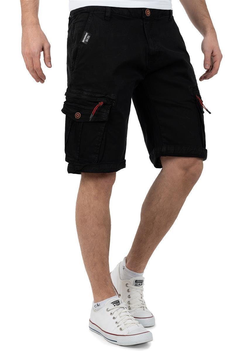 Geo Norway Shorts Kurze Cargo Hose baparento (1-tlg) Men mit Taschen schwarz verzierten