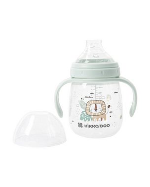 Kikkaboo Trinkflasche Baby-Trinklernbecher Savanna, 240 ml Deckel bequemer Griff ab 6 Monaten
