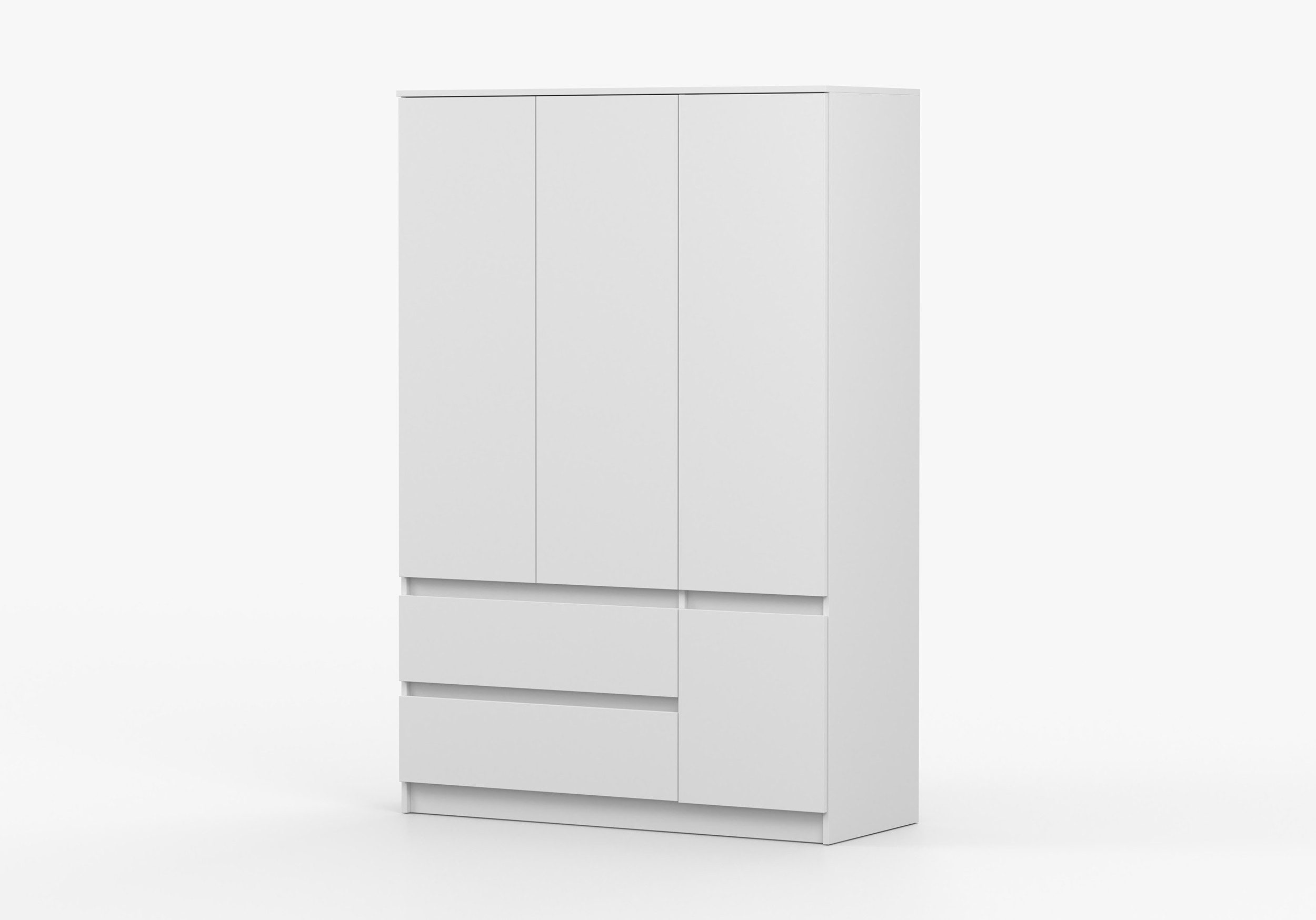 MOEBLO Drehtürenschrank LOSKO 4D2S (Kleiderschrank -120 cm breit, mit 4 Türen, 2 Schubladen, 5 Einlegeböden und Kleiderstange, grifflos) (BxHxT): 120 x 180 x 50 – Bild 3 von 5