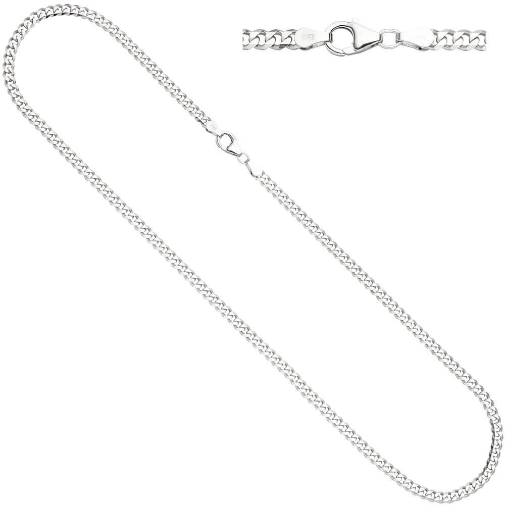925 Halskette rhodiniert Schmuck aus Silberkette 45cm Silber Panzerkette Collier Krone 3,6mm