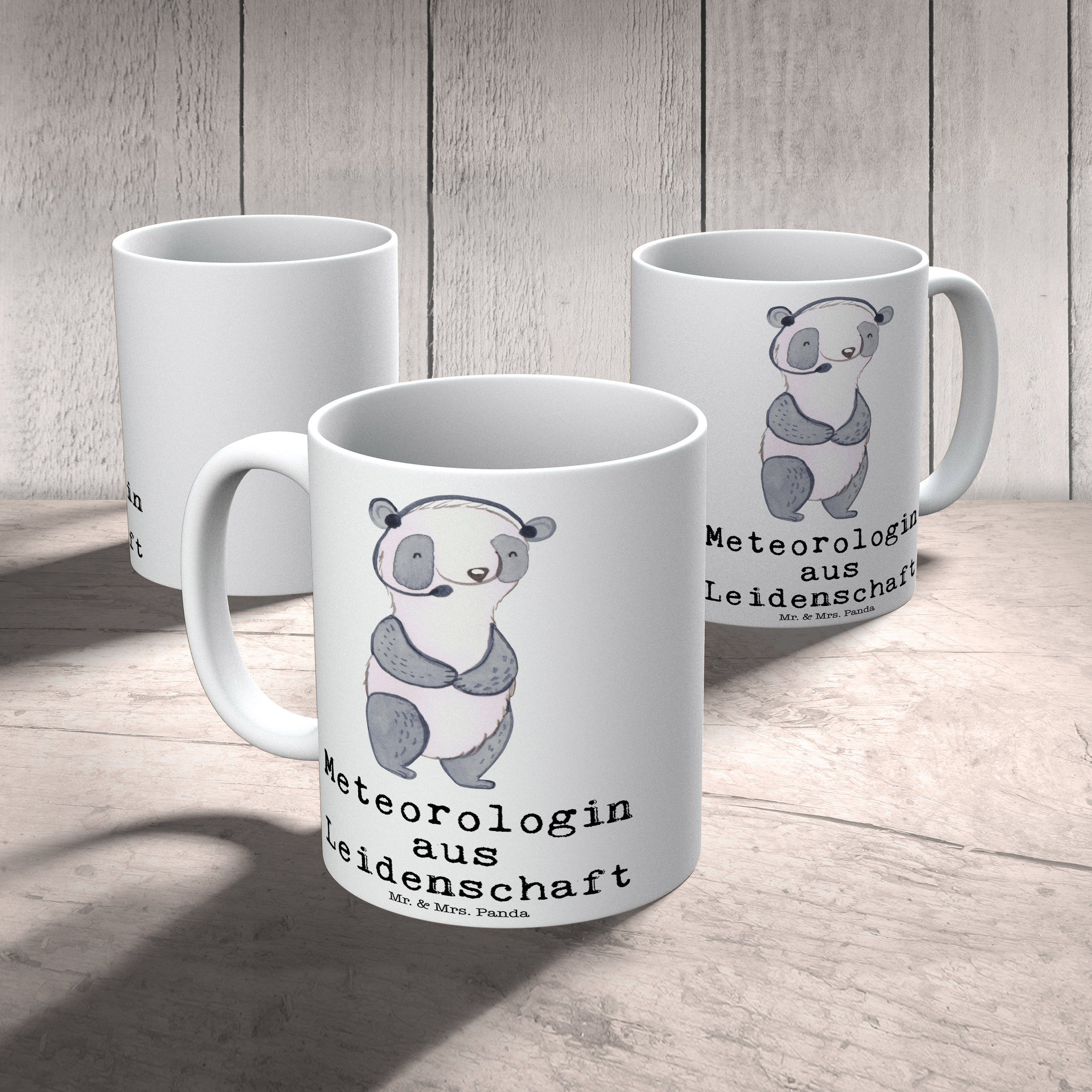 - Meteorologin Porzellantasse, aus - Beru, Geschenk, Mrs. Mr. Keramik Leidenschaft Panda & Tasse Weiß