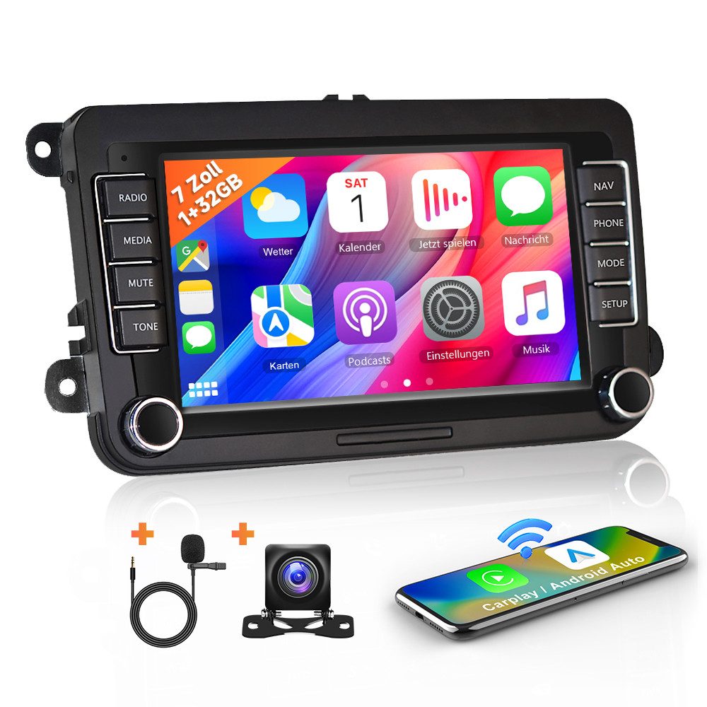2Din 7 Zoll Touch Display für VW Golf Polo Skoda Passat mit GPS Autoradio