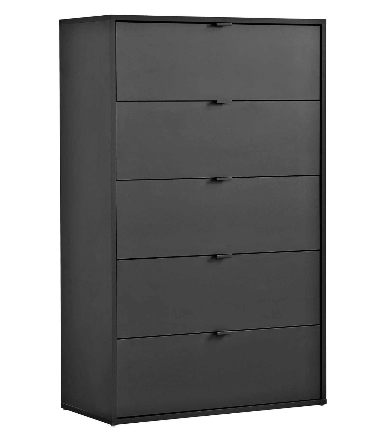 mokebo Sideboard Die Stilvolle (mit 5 Schubladen), Nachttisch, Highboard, Anrichte oder Kommode in Schwarz