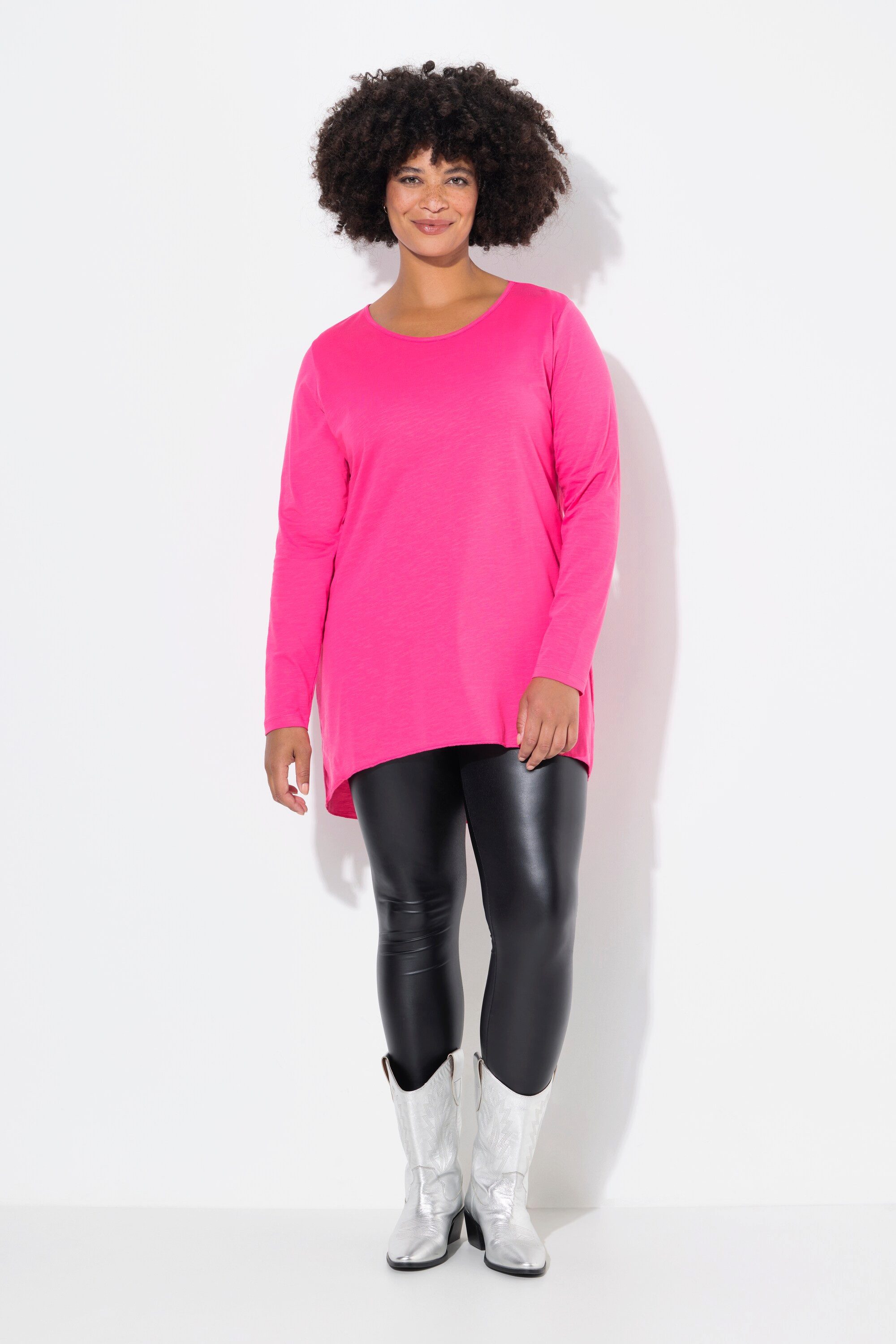 Angel of Style T-Shirt Longshirt bequeme Passform Rundhals Langarm