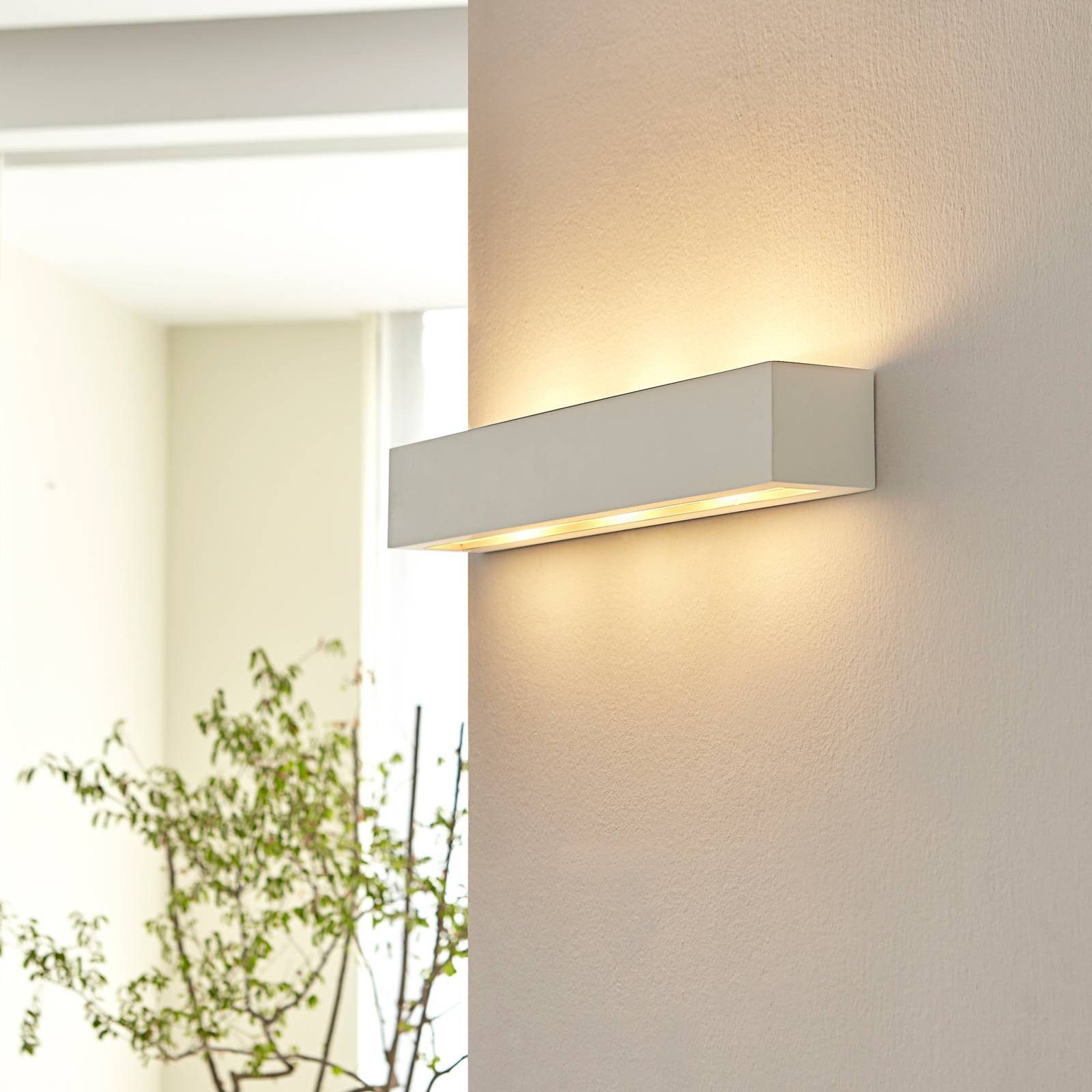 Lindby Wandleuchte Tjada, Gips Weiß IP20, 3 x 5 W LED günstig online kaufen