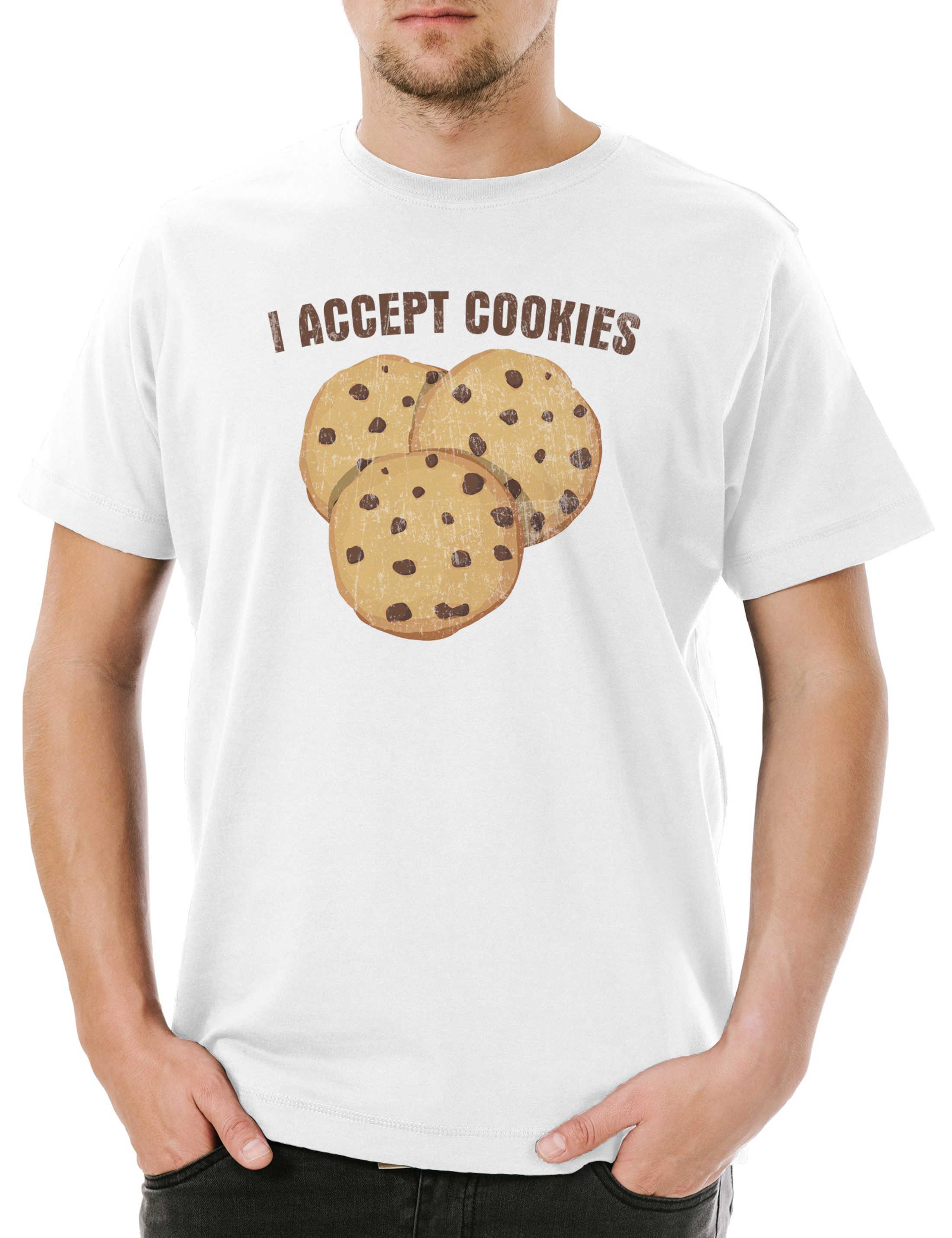Print-Shirt Urban Backwoods I Accept Cookies Herren T-Shirt Weiß Größe M