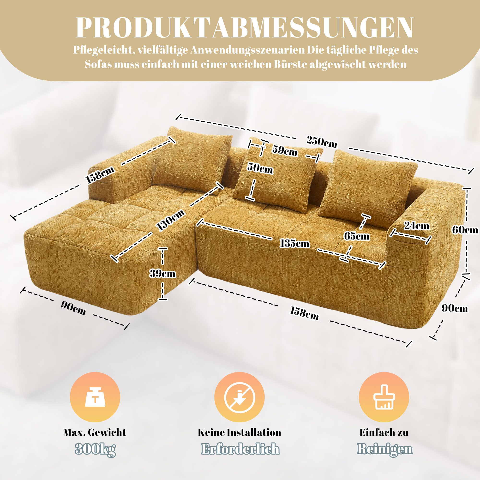 i@home 3-Sitzer Modernes Sektionssofa, L-Sofa, 3-Sitzer-Sofa, günstig online kaufen