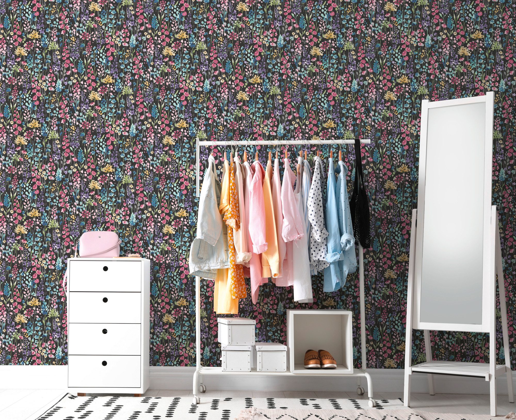 A.S. Création Vliestapete Aquarell Dreams Blümchen-Tapete Mustertapete Blumen Blumen, glatt, matt, (1 St), Vliestapete Blumen für Schlafzimmer Küche Wohnzimmer Blümchen Design