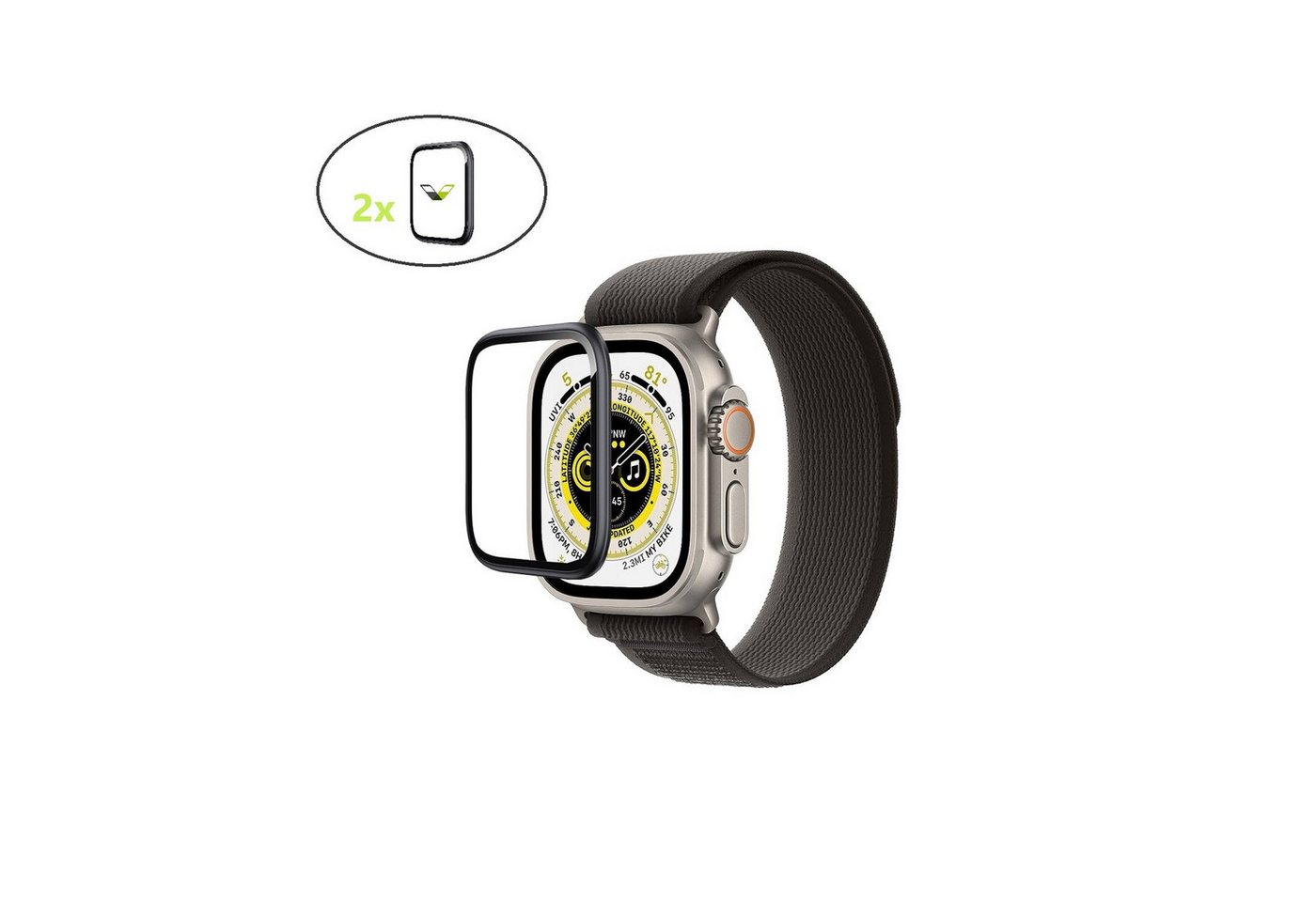 Ventarent Displayschutzglas 2 Stück Displayschutz für Apple Watch SE, 40mm für Apple Watch SE 40 mm, Apple Watch Series 6 40 mm, Apple Watch Series 5 40 mm, Apple Watch Series 4 40 mm, inklusive Reinigungstuch, 2 Stück, Extrem kratzfest (9H), Schmutzabwei