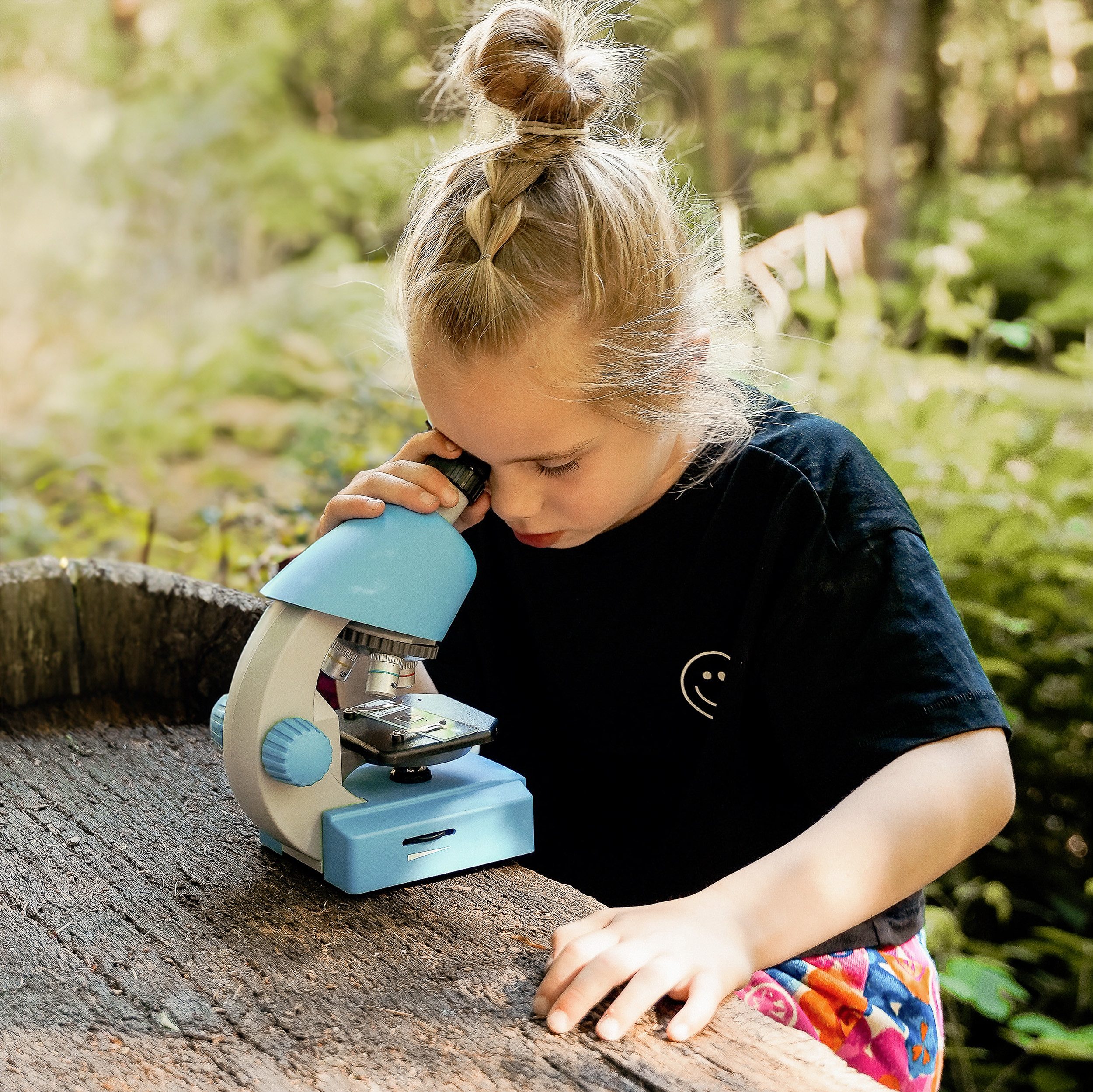 BRESSER junior microscope 40x-640x blue incident and transmitted light microscope