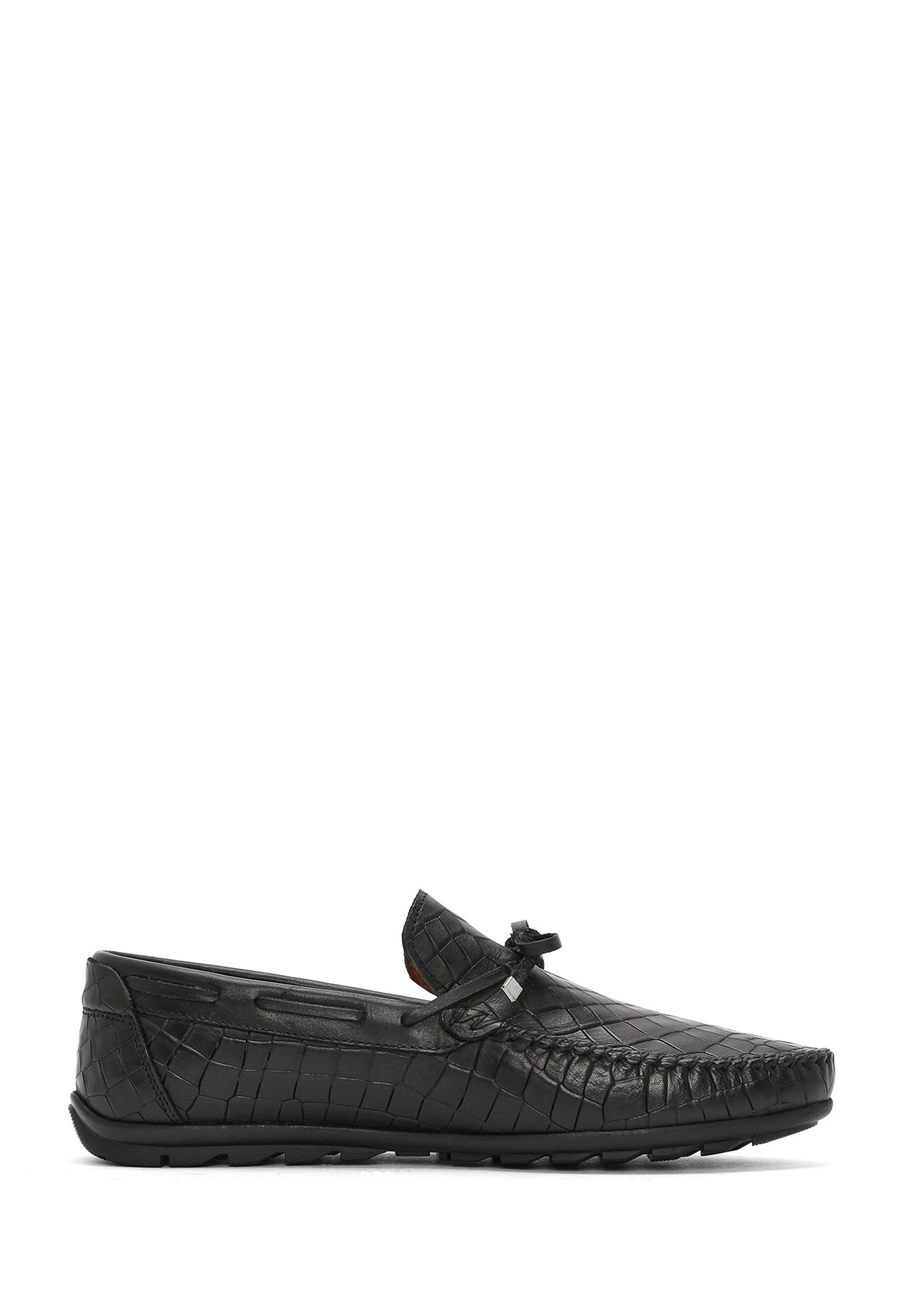 Derimod Lässige Loafer aus Leder Loafer Echtes Leder, Prägestruktur, Slip-On-Design, Weiches Innenfutter