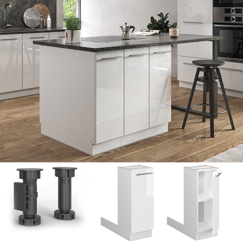 Vicco Unterschrank Fame-Line, Weiß Hochglanz/Weiß, 30 günstig online kaufen