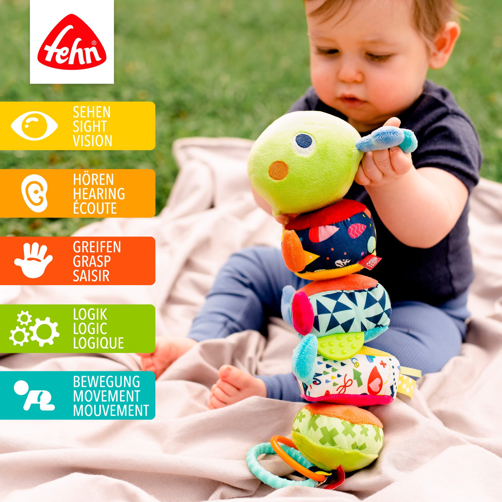 Fehn Greifspielzeug COLOR Friends, Activity-Puzzle-Raupe günstig online kaufen