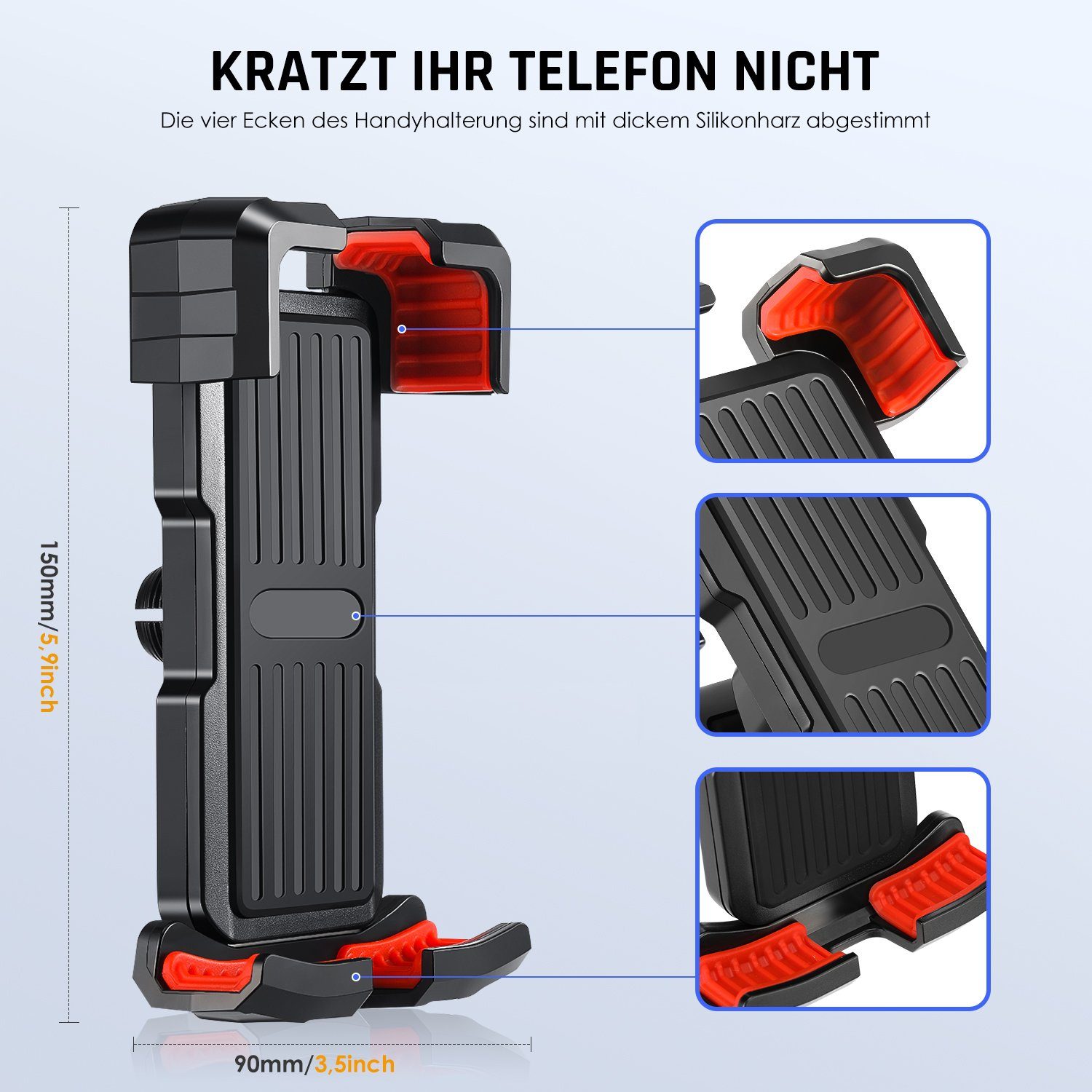 Smartphone Zoll, LETGOSPT 7,00 (bis für Motorrad Fahrrad Handyhalterung Universal Handy-Halterung, 360° Smartphone-Halterung) Drehbar