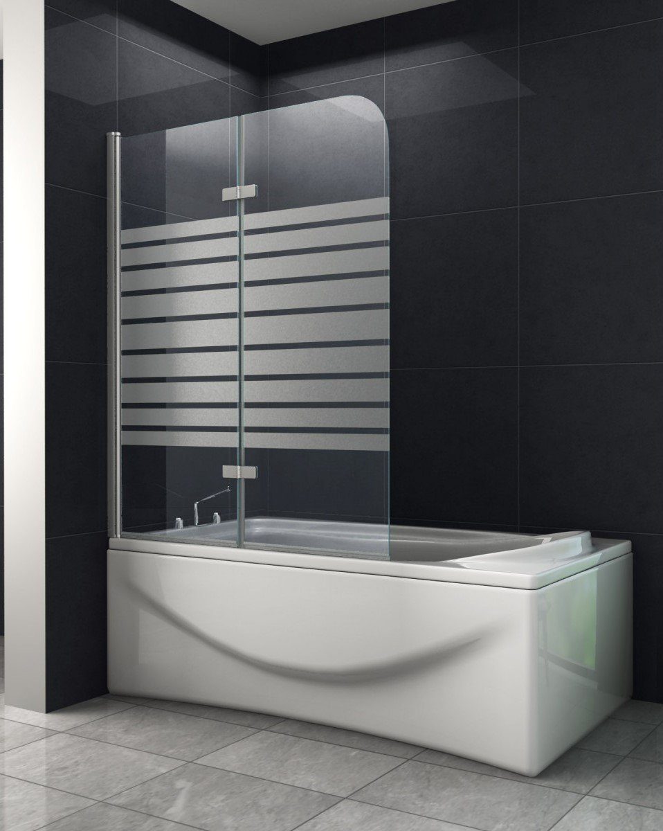 Thumbnail - Home Systeme Badewannenaufsatz Duschwand Duschtrennwand Duschkabine Dusche Falttür Klarglas Satiniert