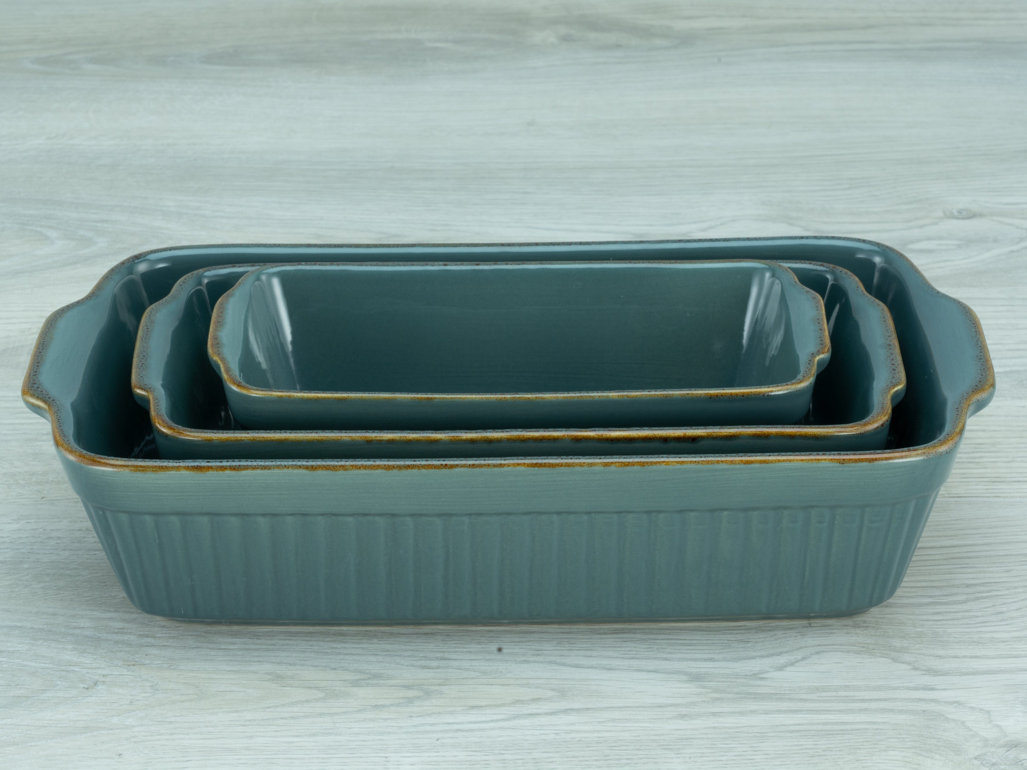 CreaTable Auflaufform Classic Vintage, Steinzeug, (1-St), mit markantem Streifendekor, 20 x 34 cm