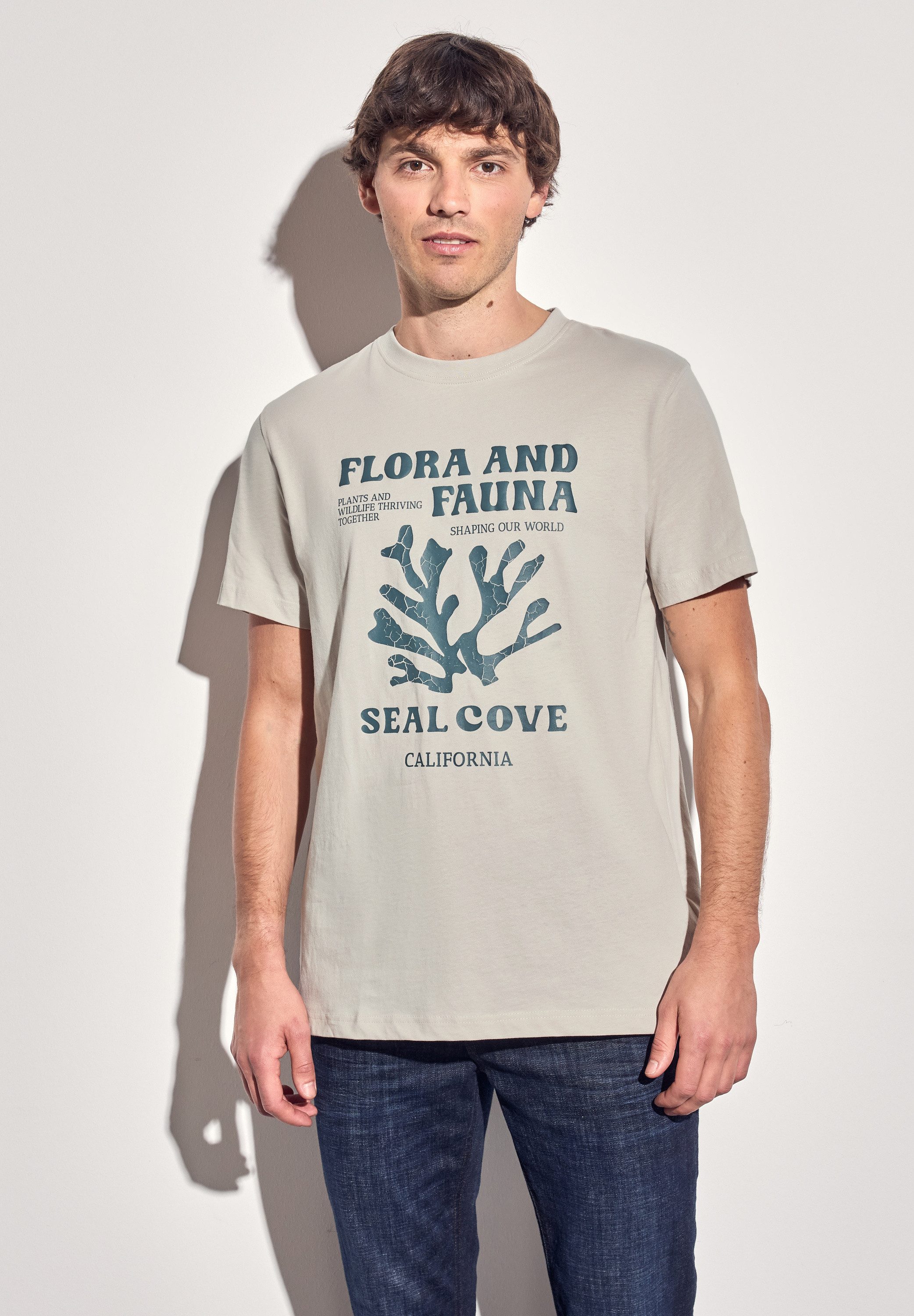 STREET ONE MEN T-Shirt mit Rundhalsausschnitt