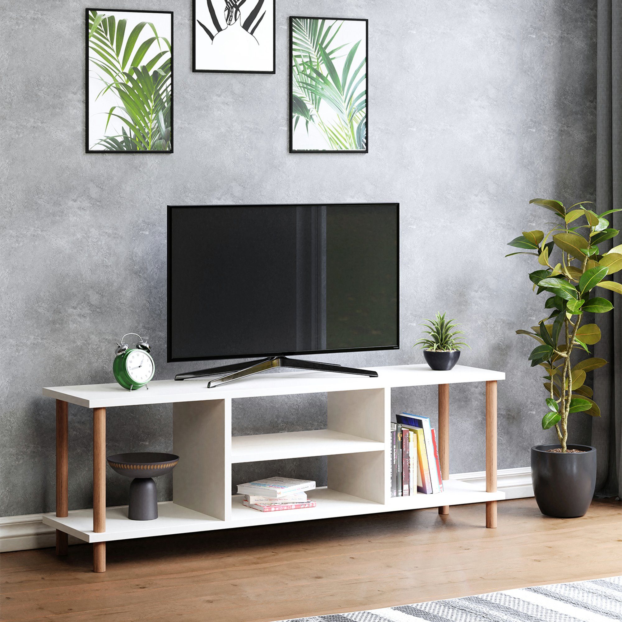 en.casa TV-Schrank Ærøskøbing TV Board 43x120x29cm Weiß
