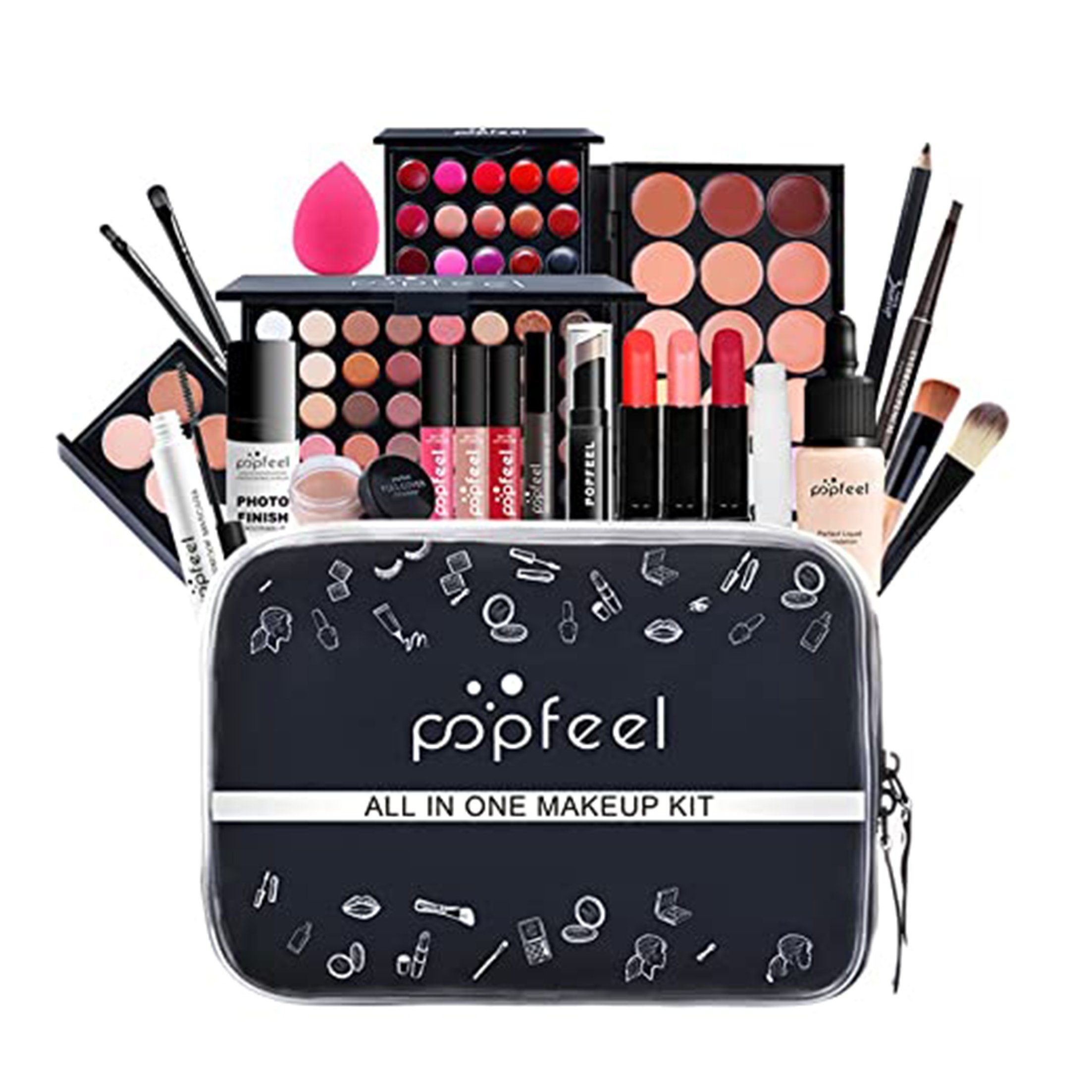 KINSI Make-up Set Make-up Set für Mädchen & Anfänger - All-in-One Schmink-Set, 24-tlg., 24-teiliges set, inkl. Eyeliner, Lidschatten & Lippenstift