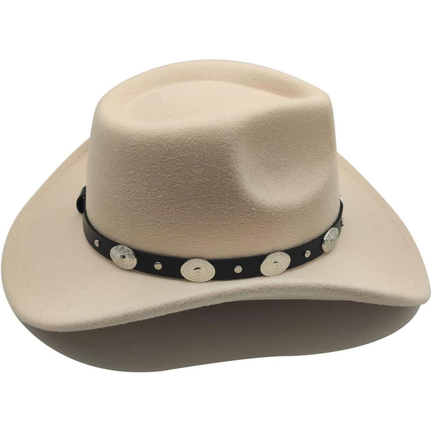LuxusKollektion Cowboyhut Cowboyhut Damen Herren Westernhut Fedora Krempe Einheitsgröße Beige