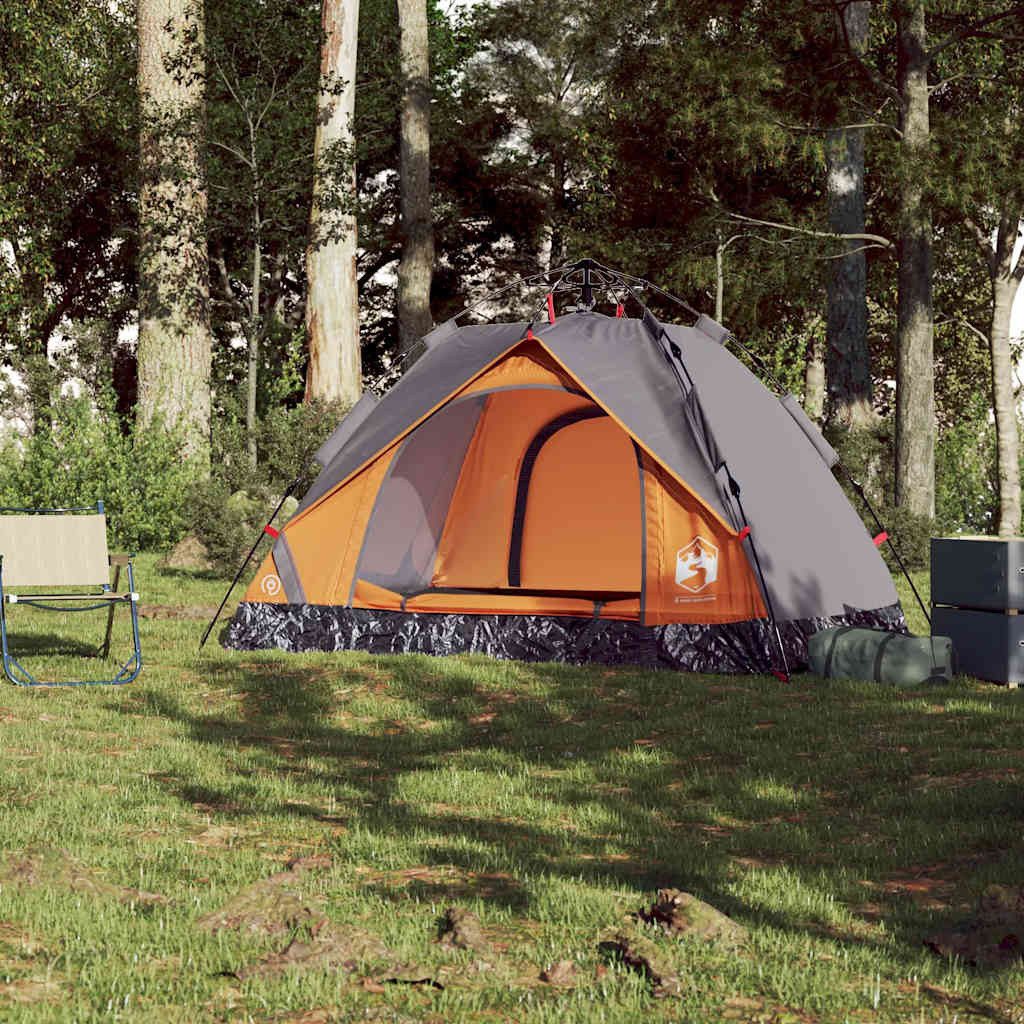 vidaXL Kuppelzelt Kuppel-Campingzelt 2 Personen Grau günstig online kaufen