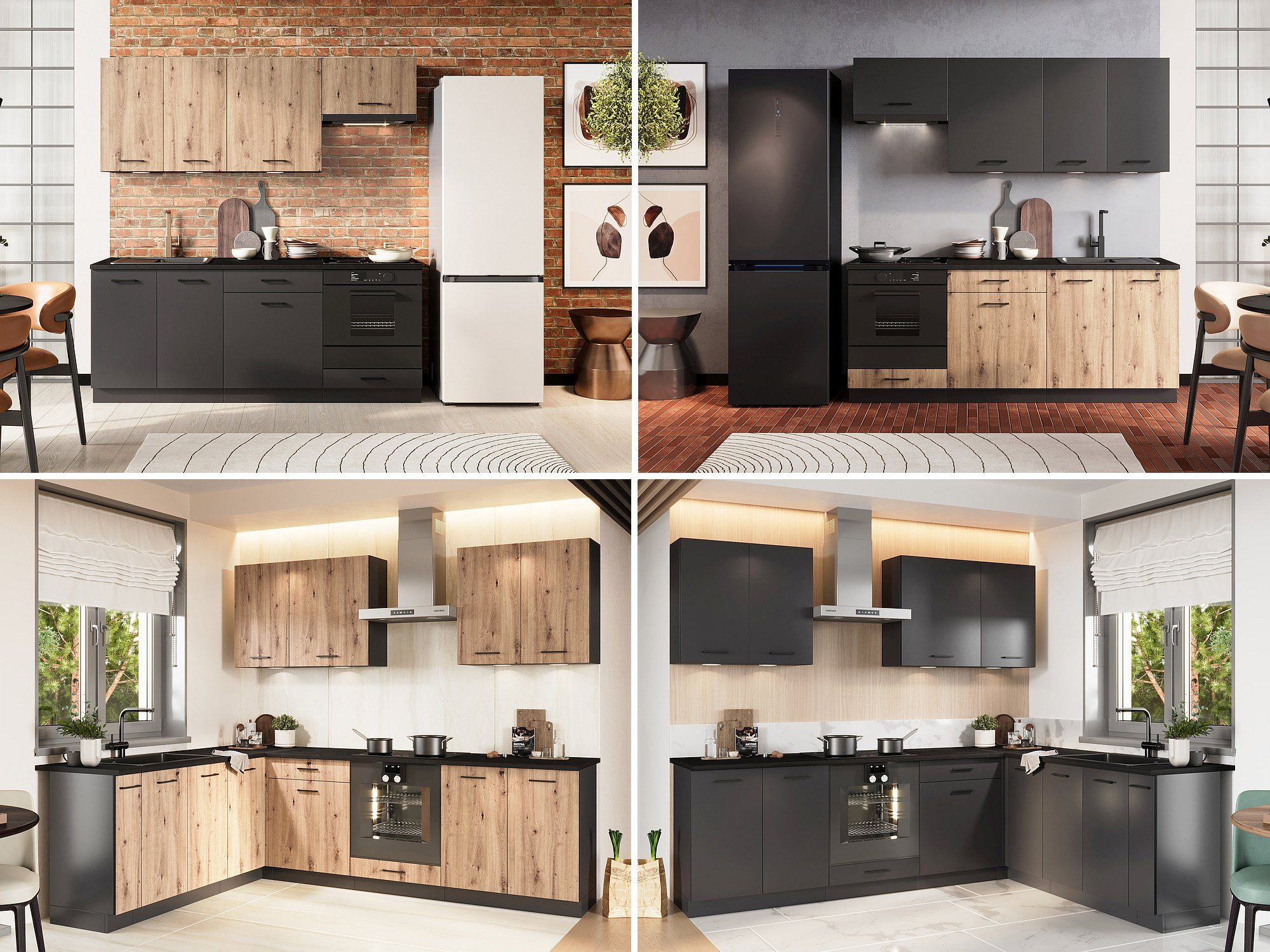 Möbel für Dich Küchenzeile Moderne Einbauküche ANIKA 200 cm, 6-teilig – Bild 5 von 5