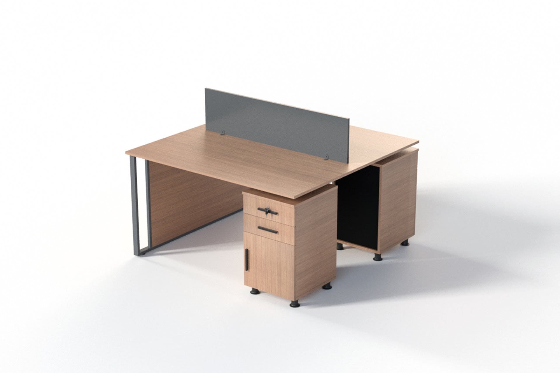 JVmoebel Schreibtisch Schreibtisch ohne Schubladen Beige Modern Tisch mit Metallgestell, Made in Europa