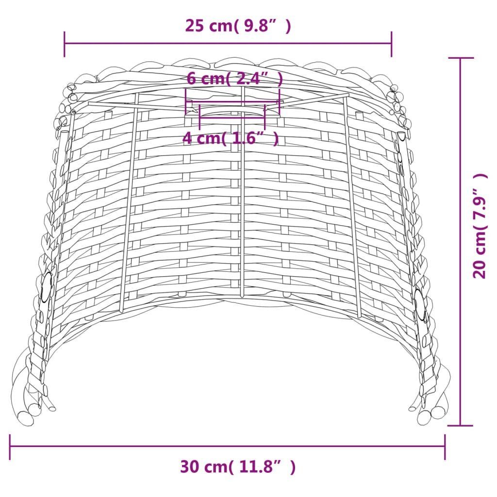 Ø30x20 Steckdose Korbweide cm Weiß Lampenschirm vidaXL