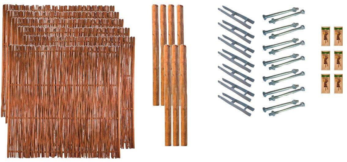 Tetzner & Jentzsch Geflechtzaun Portland 4, (Set), 6 Elemente, LxH: 1143x180 cm