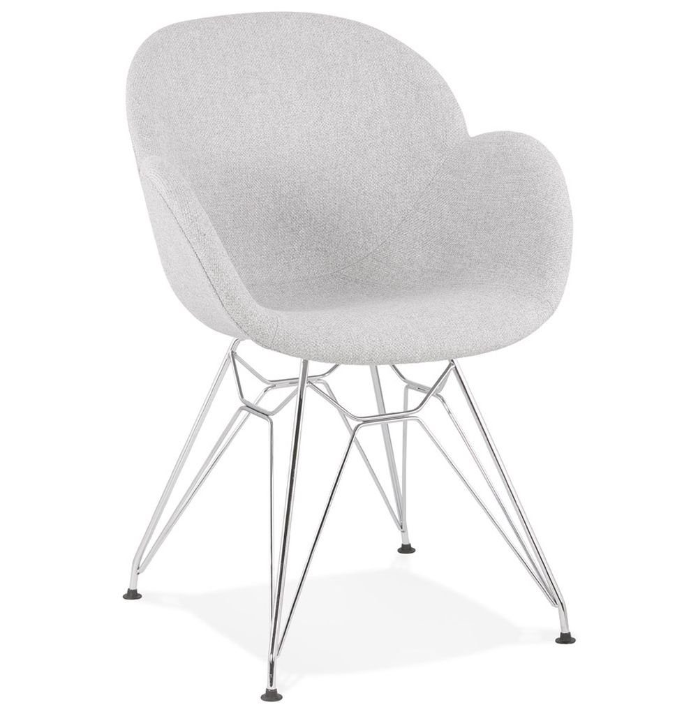 KADIMA DESIGN Esszimmerstuhl ROA Loungesessel Textile Beige/Grau (light grey)