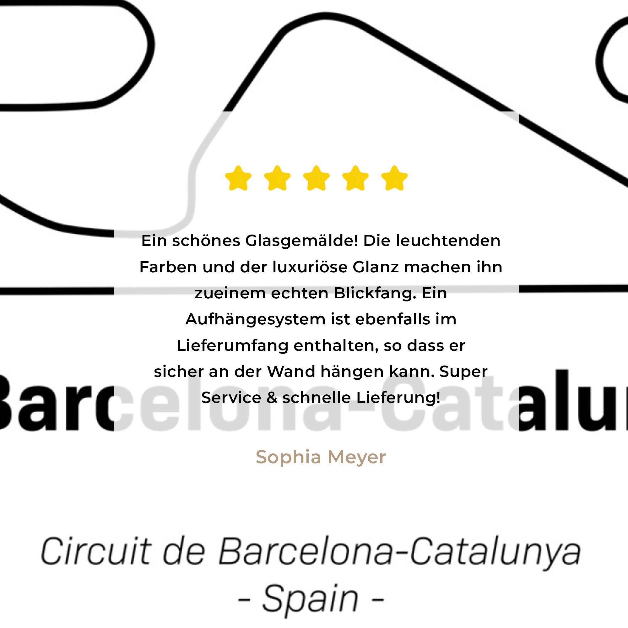 F1 (1 Rennstrecke - Glas Acrylglasbild Wandbild St), Foto Glasbilder Barcelona, Bilder Wanddekoration MuchoWow - - auf Glas - - auf
