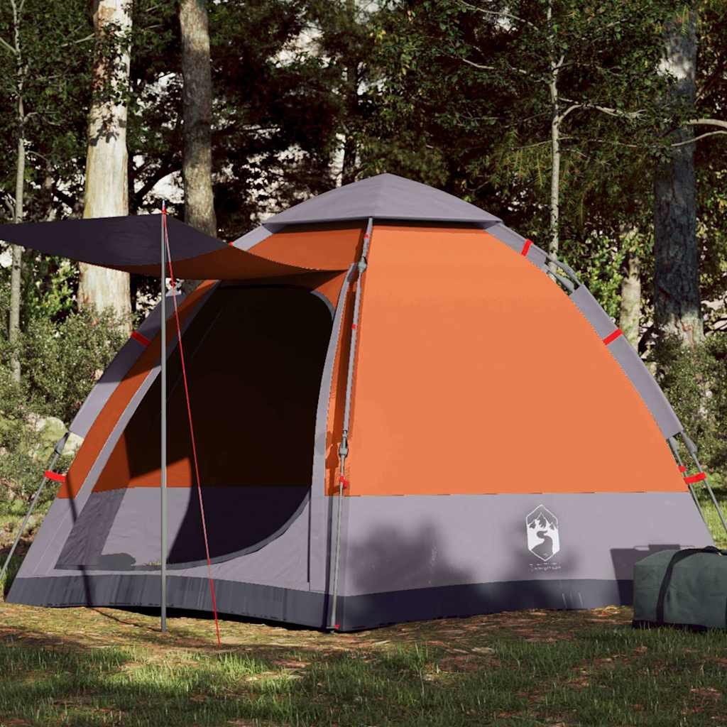 furnicato Faltzelt Campingzelt Kabine 273x273x129 cm Grau-Orange, (1 tlg)