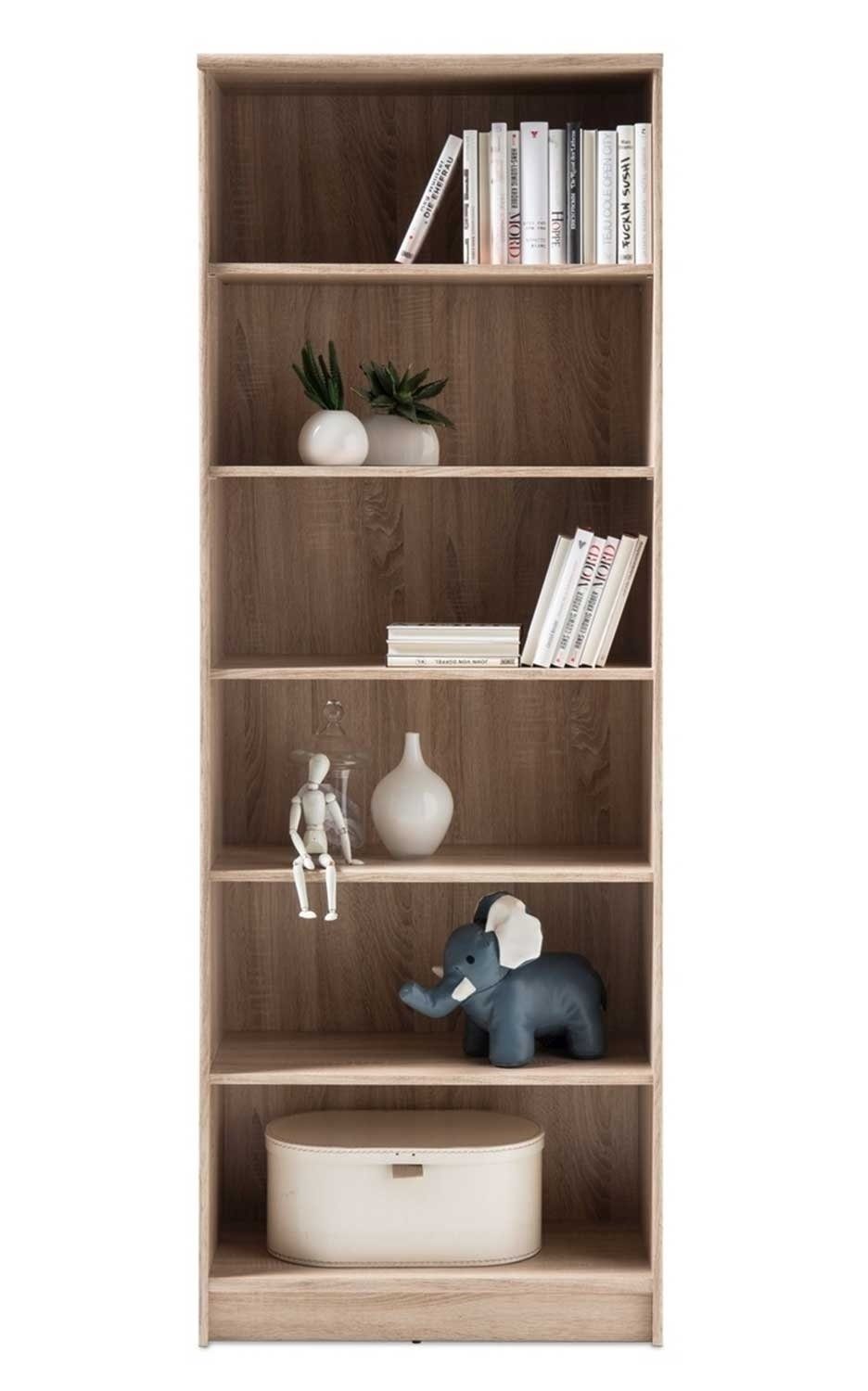 Bücherregal OPTIMUS, B 72 x H 198 cm, Eichedekor Sonoma, mit 6 Fächern