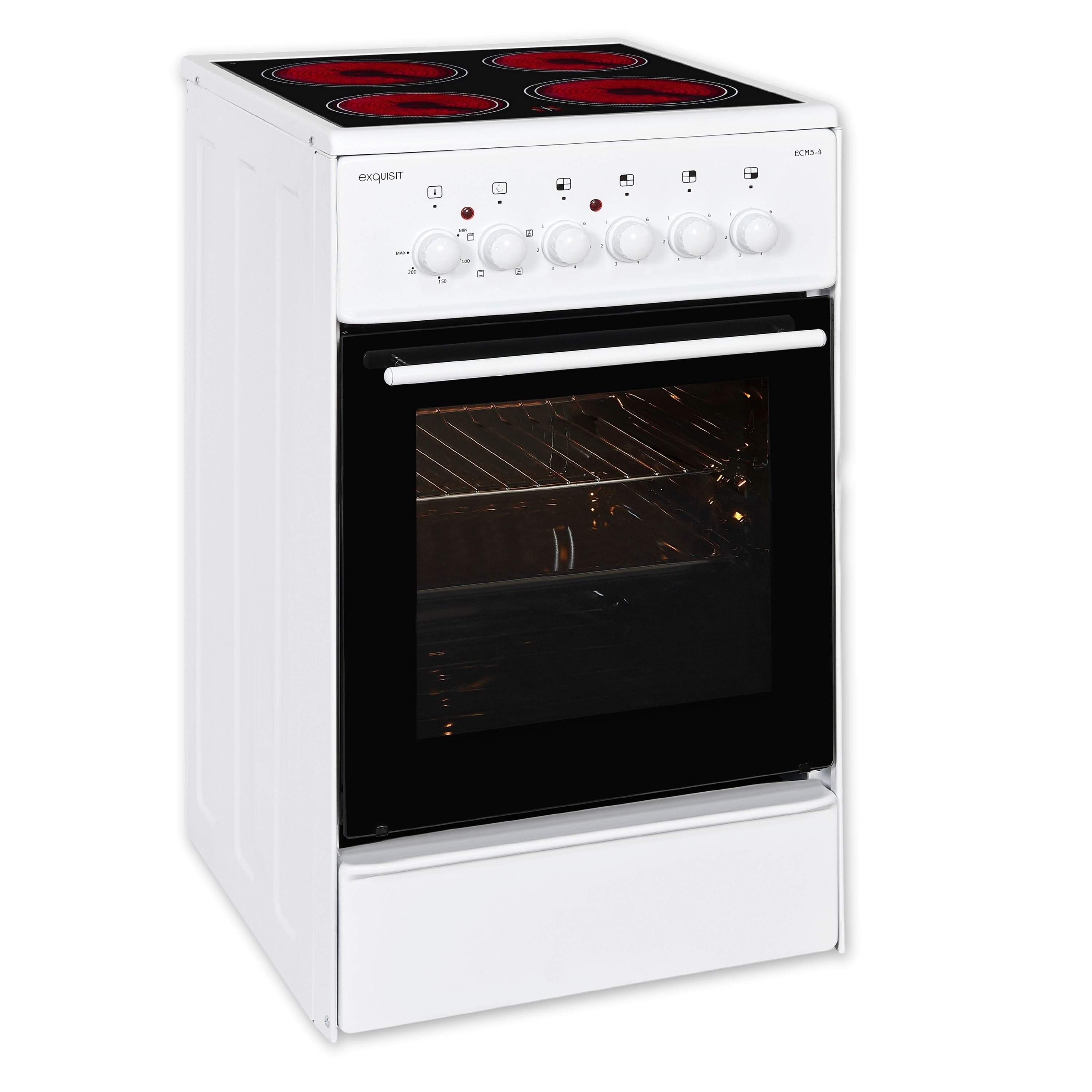 exquisit Elektro-Standherd ECM 5-4.1, Ober und Unterhitze, Innenbeleuchtung, 47 Liter Backofen-Volumen