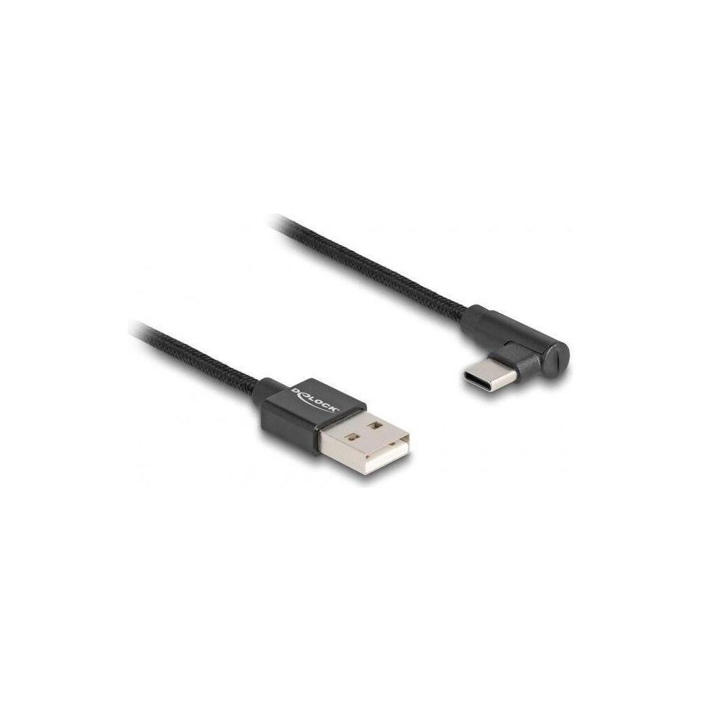 DeLOCK USB 2.0 Kabel, 3m, USB-A zu USB-C, 90° abgewinkelt. Elektro-Kabel