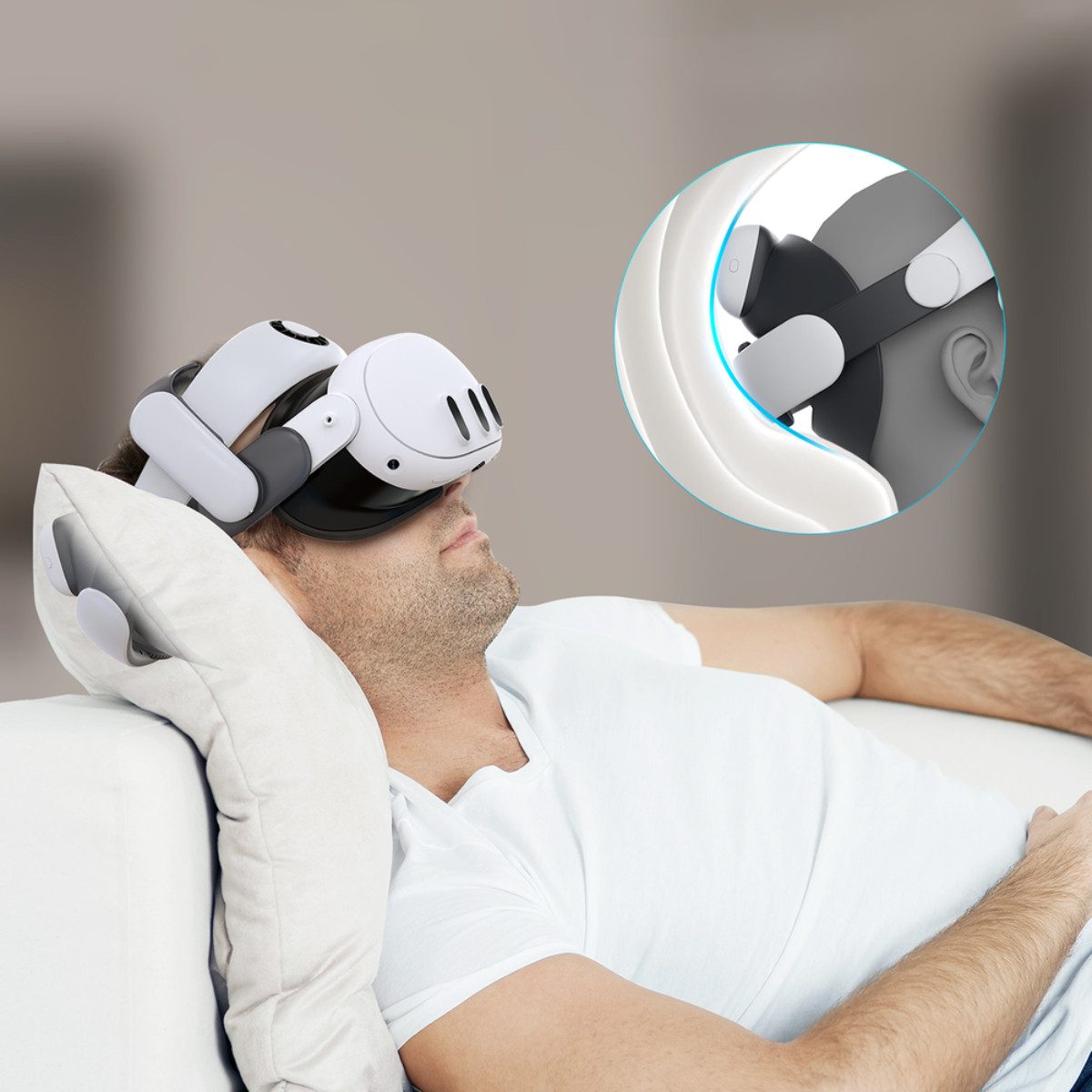 BOBOVR VR Brillen-Halterung S3 Pro für Meta Quest 3 mit B100 Akku, (Einzelartikel, Zugentlastungsband mit aktiver Kühlung und Zusatzakku) – Bild 5 von 5